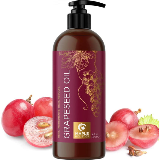 Maple Holistics cold pressed grapeseed oil for hair skin and nails health