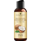 Handcraft Blends Fractionated Coconut Oil 4 Fluid Ounce bottle front view showing 100 percent pure label.