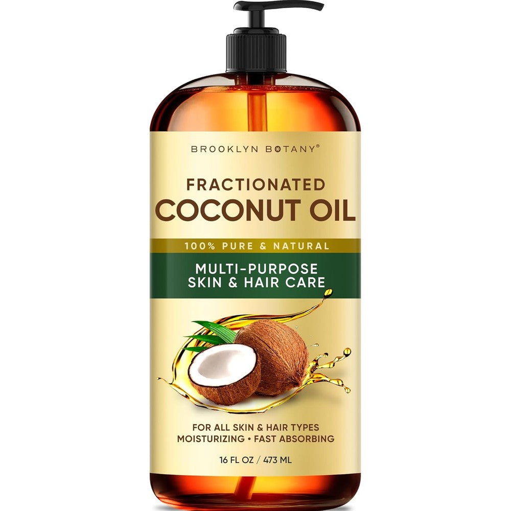 Brooklyn Botany Fractionated Coconut Oil 16 Fluid Ounce front view bottle