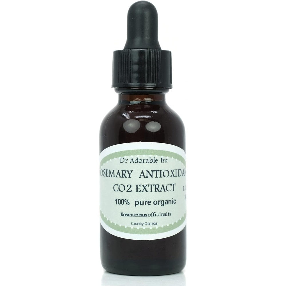 Dr Adorable Rosemary Antioxidant CO2 Extract front view bottle for natural skincare preservation.