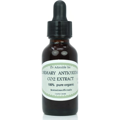 Dr Adorable Rosemary Antioxidant CO2 Extract front view bottle for natural skincare preservation.