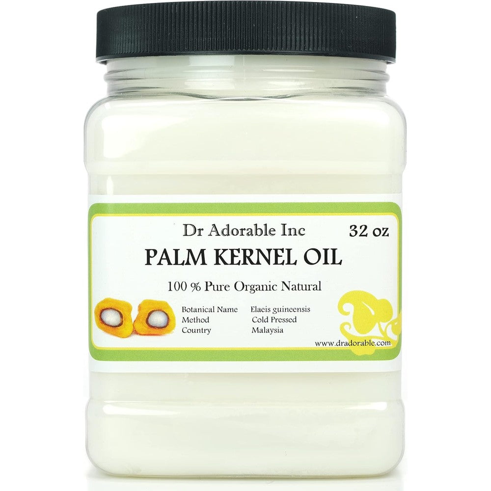 Dr Adorable Palm Kernel Oil 32 Ounce bottle front view organic carrier oil