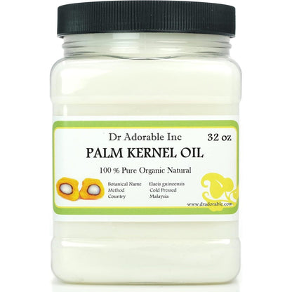 Dr Adorable Palm Kernel Oil 32 Ounce bottle front view organic carrier oil