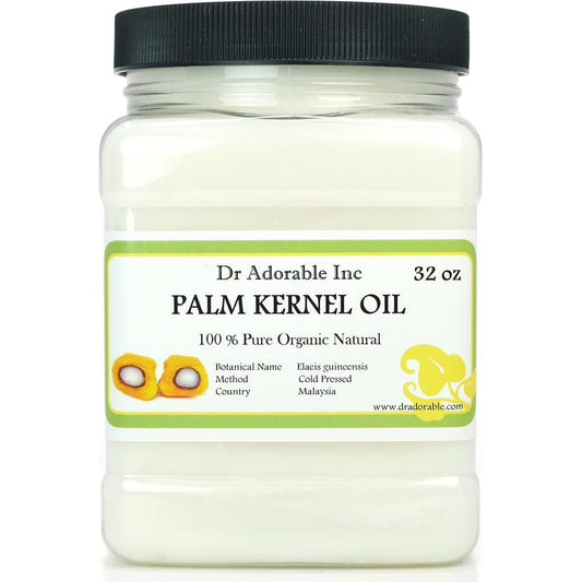 Dr Adorable Palm Kernel Oil 32 Ounce bottle front view organic carrier oil