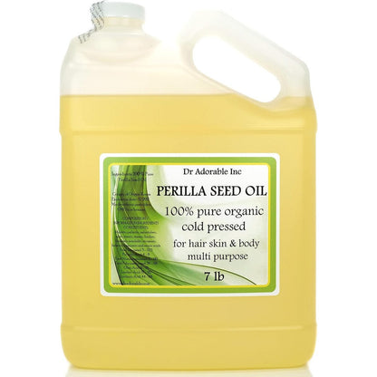 Dr Adorable Perilla Seed Oil 7 pound jug front view for organic skincare.