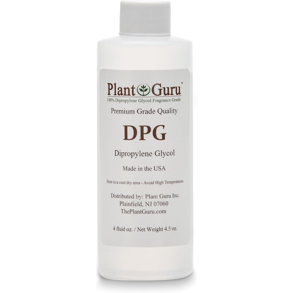 Plant Guru Dipropylene Glycol 4 Fluid Ounce bottle front view for fragrance dilution.