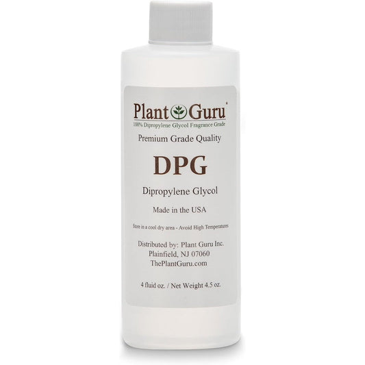 Plant Guru Dipropylene Glycol 4 Fluid Ounce bottle front view for fragrance dilution.