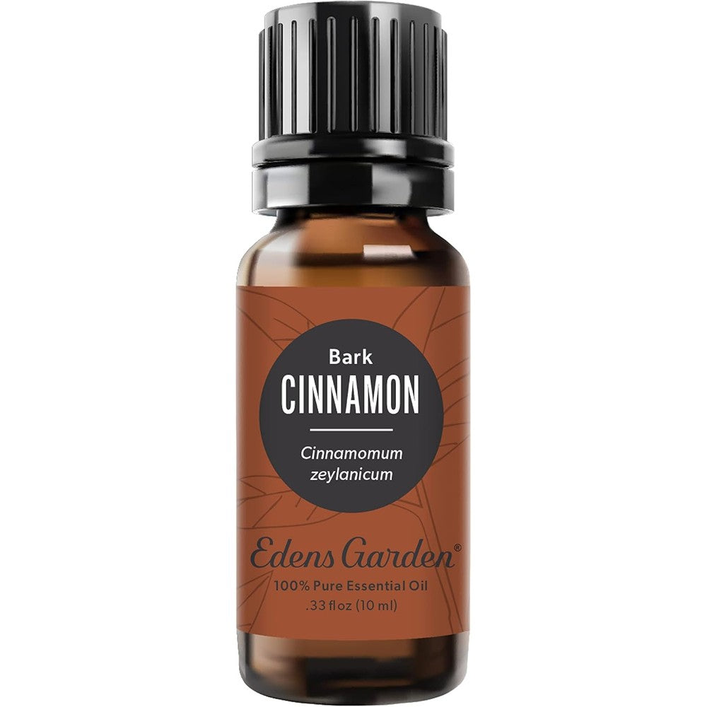 Edens Garden Cinnamon Bark Essential Oil bottle front view for aromatherapy