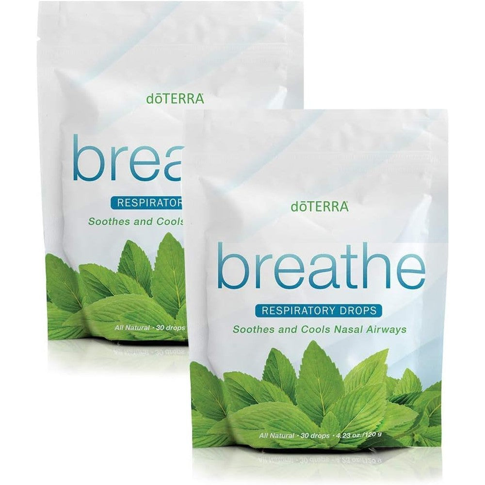 doTERRA Breathe Respiratory Drops 2 pack front view for respiratory support.