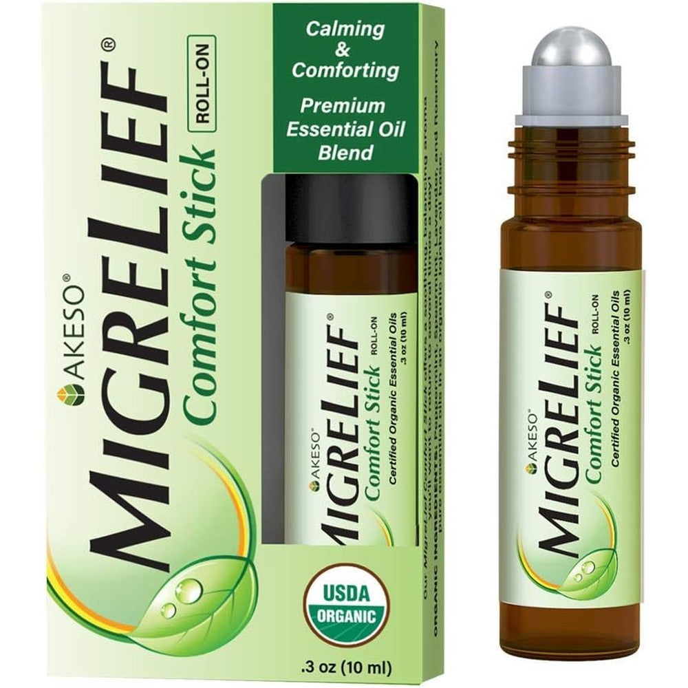 MigreLief Comfort Stick front view 10ml bottle for migraine relief