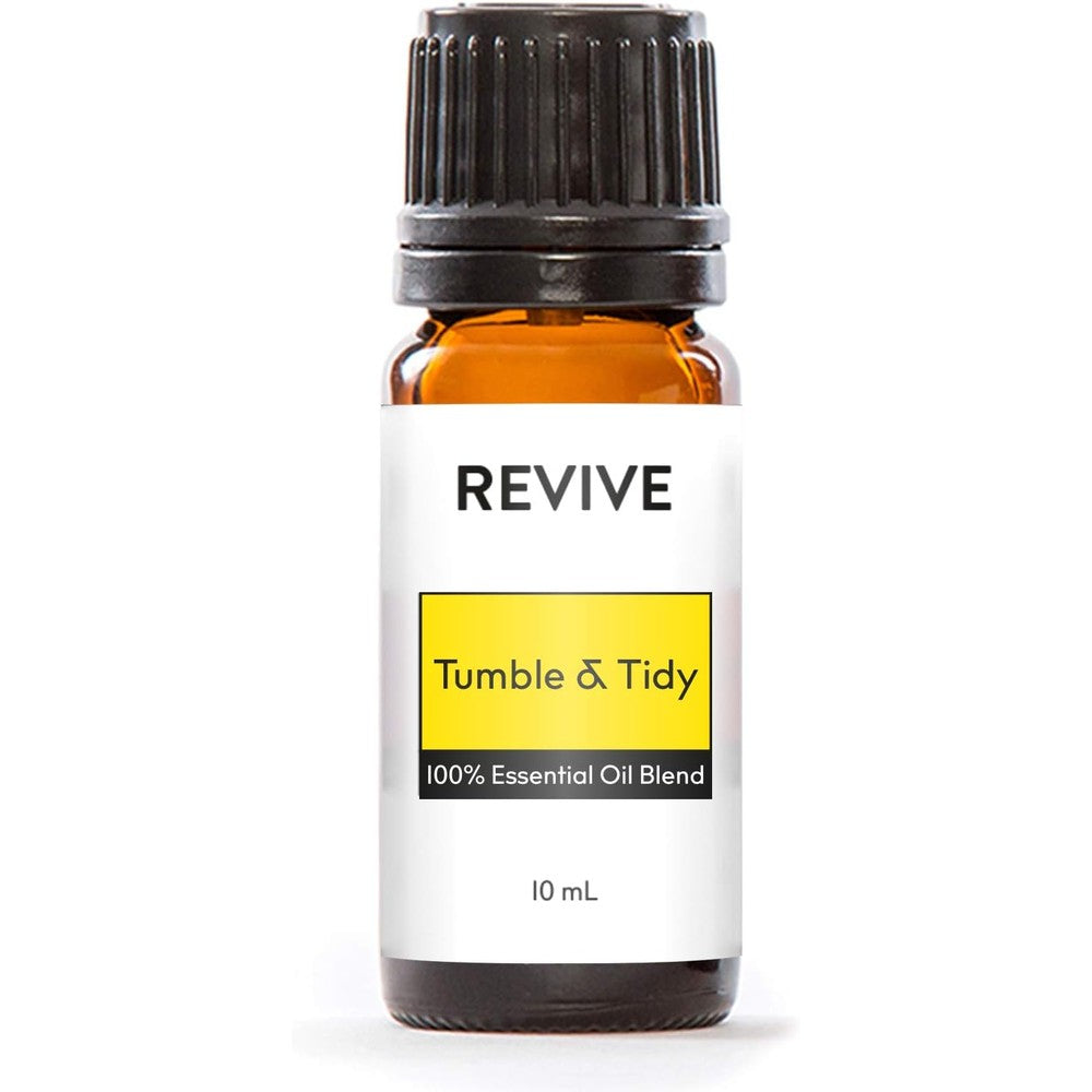 Revive Tumble and Tidy Essential Oil Blend 10ml front view for laundry freshness