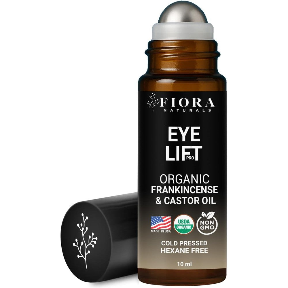 Fiora Naturals Organic Castor Oil and Frankincense Eye Roll On front view for dark circle treatment
