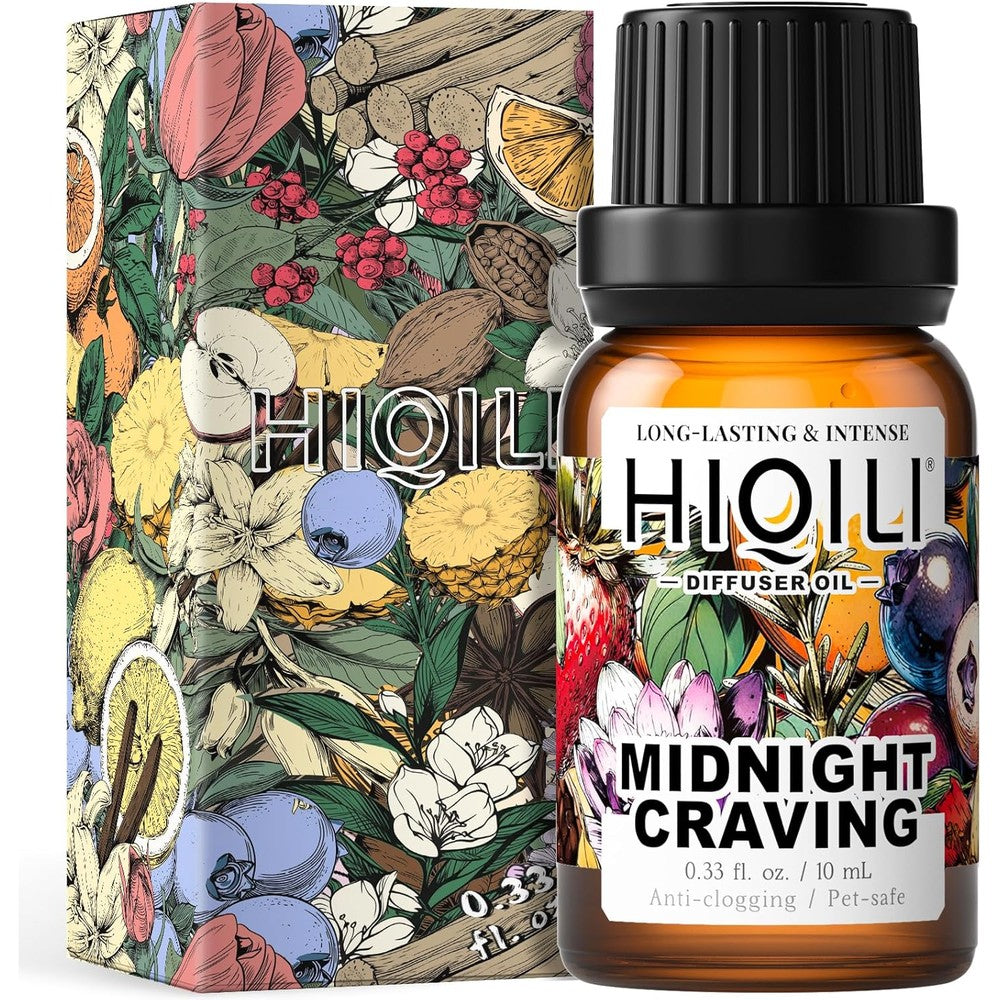 HIQILI Midnight Craving Diffuser Oil 10ml front view bottle and box