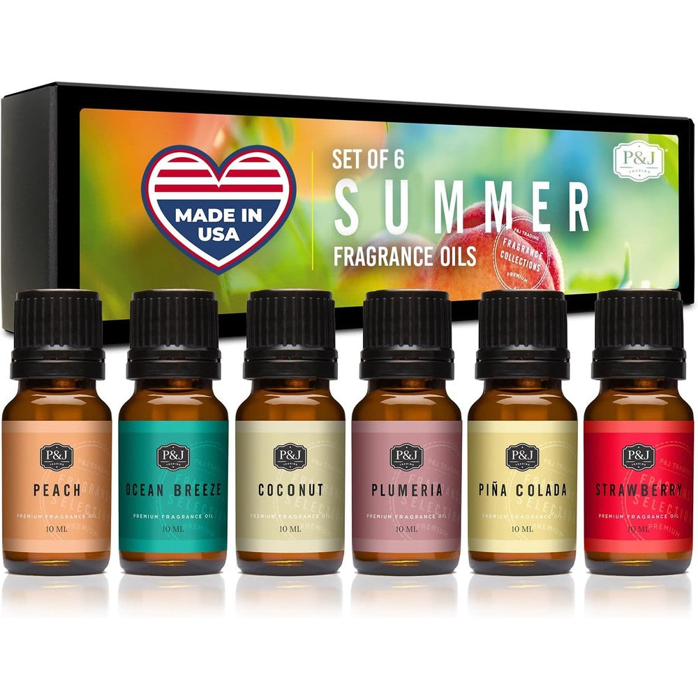 P&J Trading Summer Set 6-Pack Fragrance Oils front view for candle making