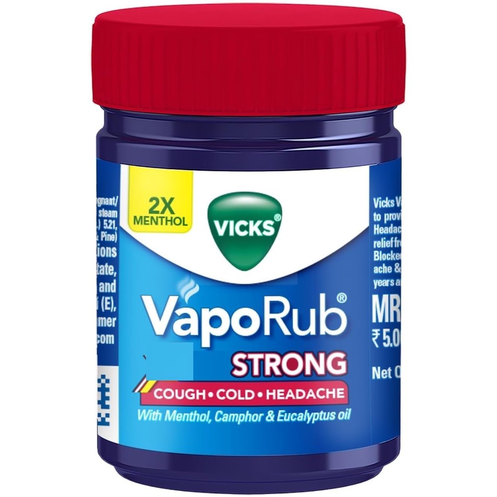 Vicks VapoRub Xtra Strong 25ml jar front view for extra strength cold relief.