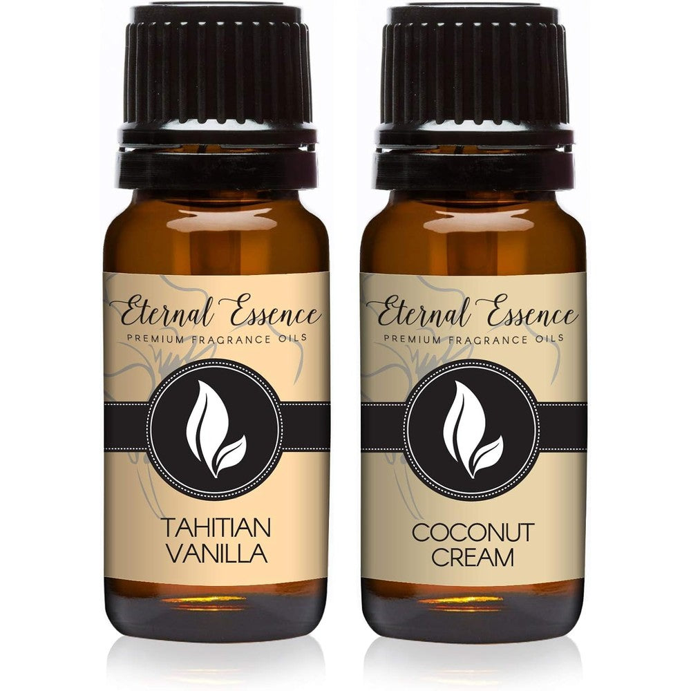 Eternal Essence Oils Coconut Cream and Tahitian Vanilla fragrance set front view.