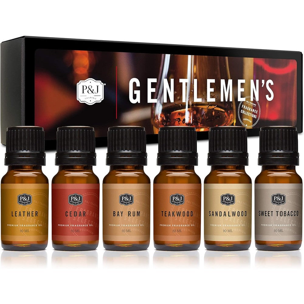 P&J Trading Gentlemen's Set fragrance oils front view for aromatherapy.