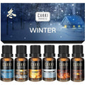 CAKKI Winter Essential Oils Set front view of gift box and six bottles