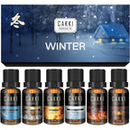 CAKKI Winter Essential Oils Set front view of gift box and six bottles