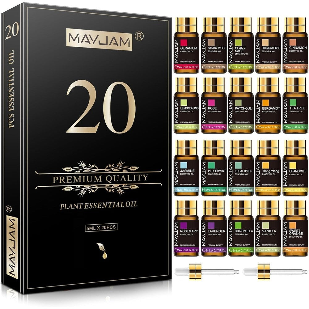 MAYJAM 20 Piece Essential Oil Gift Set front view aromatherapy oils