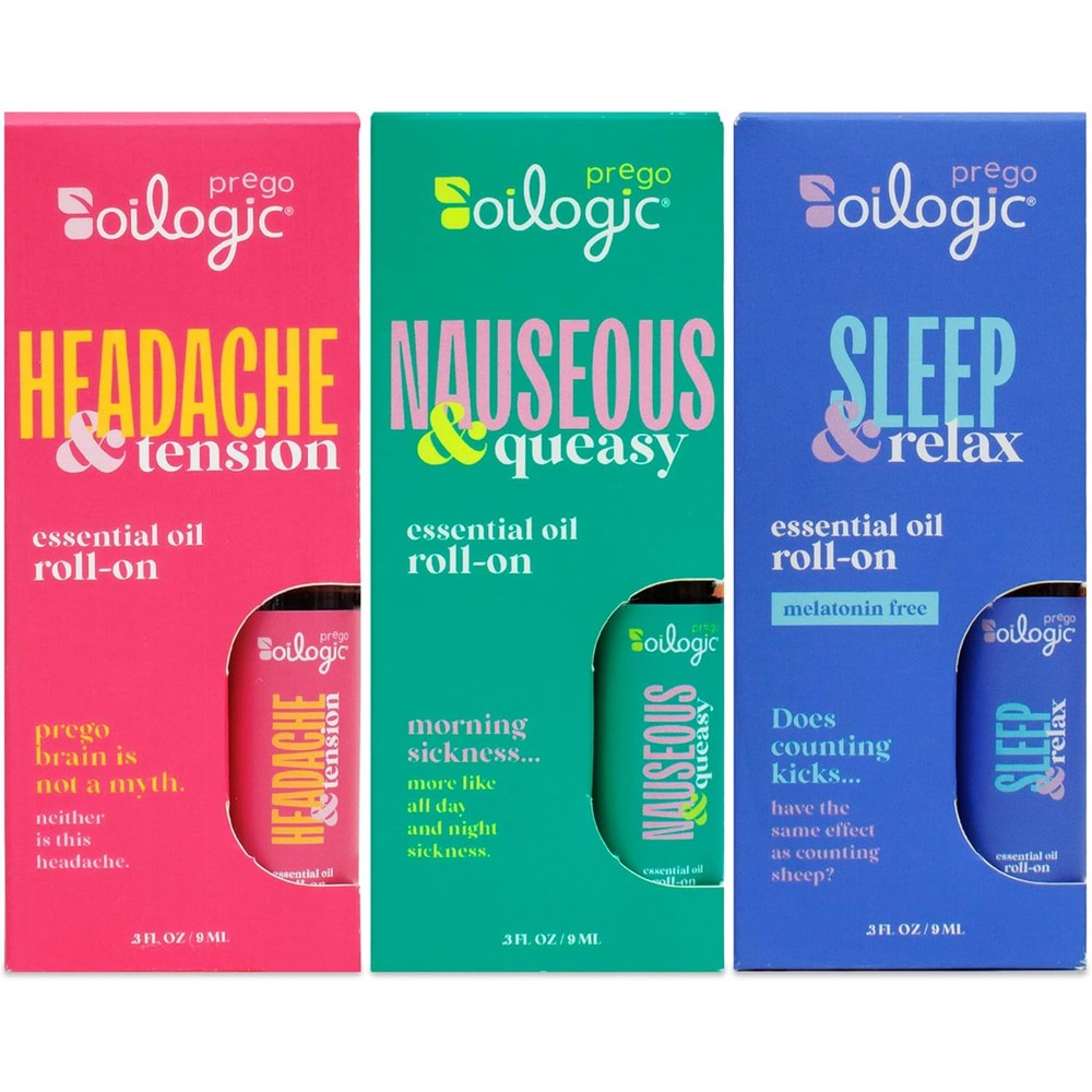 Oilogic Pregnancy Essential Oil Roll-On Set front view 3 pack