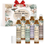 Ethlauff Essential Oils Roll On Set front view of six aromatherapy bottles.