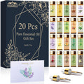 BlissfulBlend Pure Essential Oils 20 piece gift set front view for aromatherapy.