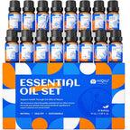 HIQILI Essential Oils Set front view of 16 bottle aromatherapy collection