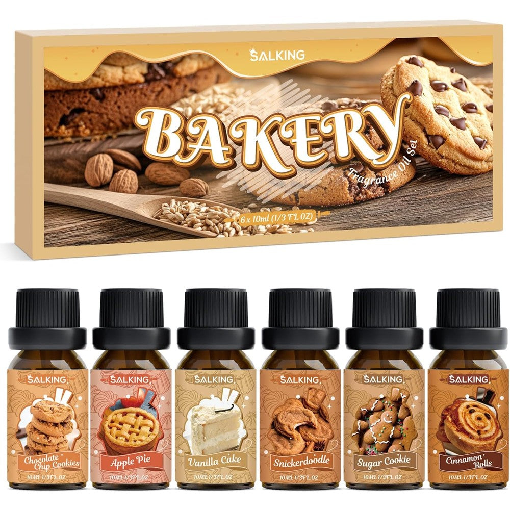 SALKING Bakery Fragrance Oils 6 pack front view essential oil set