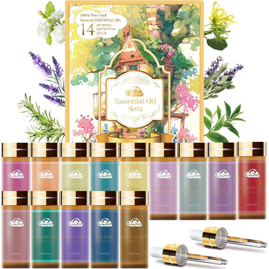 Comdian 14 Piece Essential Oil Set front view for aromatherapy