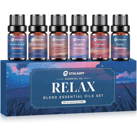 Ethlauff Relax Essential Oil Set front view aromatherapy gift box