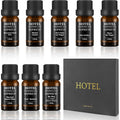 SEAMOSH Hotel Collection Diffuser Essential Oil Gift Set front view showing eight brown bottles.
