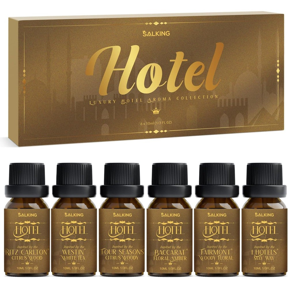 SALKING Luxury Hotel Fragrance Oil Gift Set front view 6 pack bottles