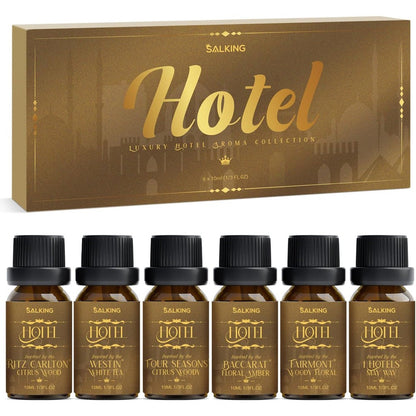 SALKING Luxury Hotel Fragrance Oil Gift Set front view 6 pack bottles
