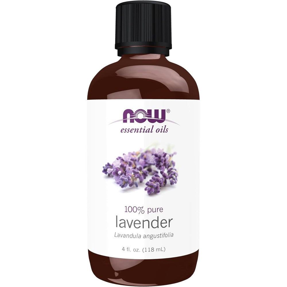 NOW Foods Lavender Oil 4 Ounce front view authentic aromatherapy oil