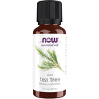 NOW Foods Tea Tree Essential Oil front view 1 Ounce bottle for aromatherapy