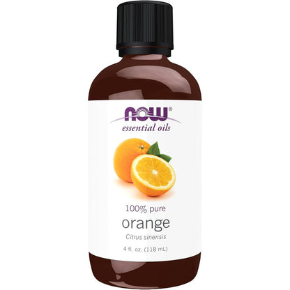 NOW Foods Orange Essential Oil 4 Ounce front view authentic USA import