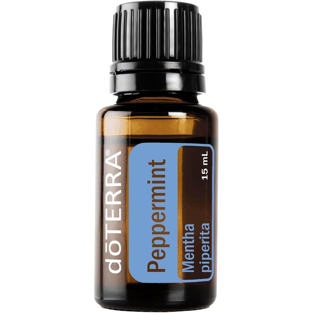 doTERRA Peppermint Essential Oil 15ml bottle front view for aromatherapy