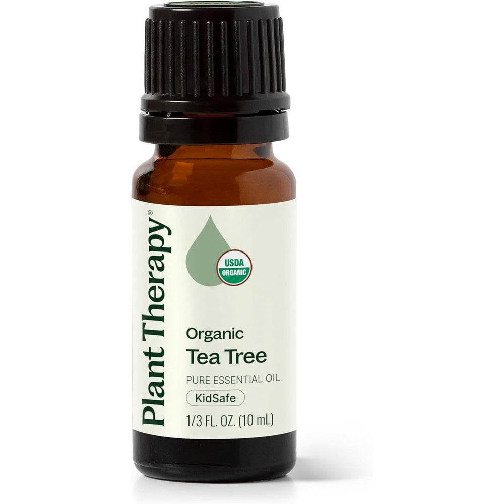 Plant Therapy Organic Tea Tree Oil 10ml front view bottle