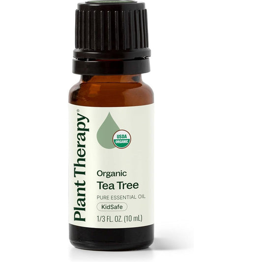 Plant Therapy Organic Tea Tree Oil 10ml front view bottle