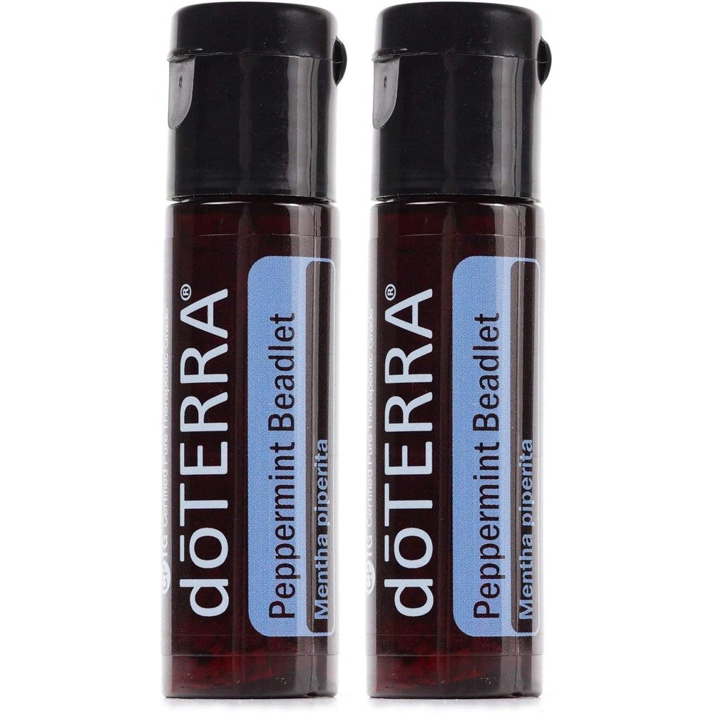 doTERRA Peppermint Essential Oil Beadlets 2 pack front view for natural breath freshening.