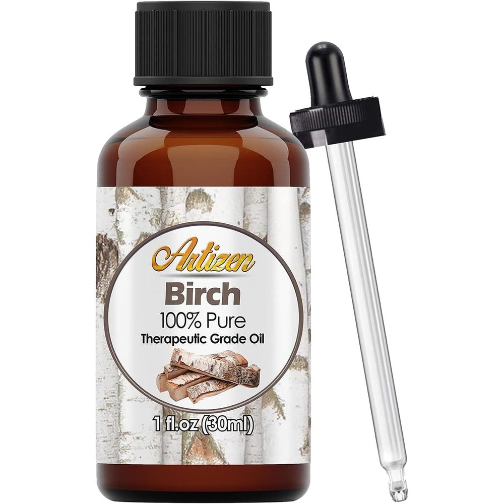 Artizen Birch Essential Oil 30ml front bottle view for aromatherapy