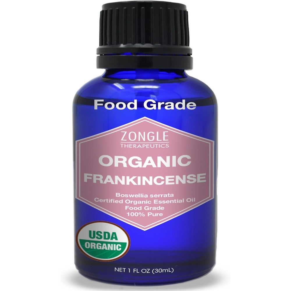 Zongle Therapeutics Organic Frankincense Essential Oil front view bottle