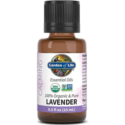 Garden of Life Lavender Essential Oil front view authentic organic aromatherapy bottle