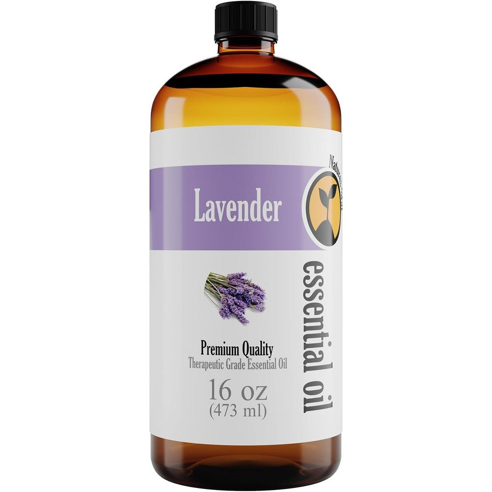 Natures-Star Lavender Essential Oil 16 Ounce front view bottle for aromatherapy.