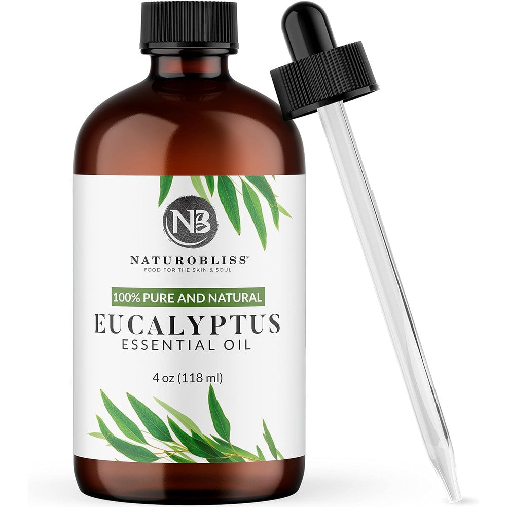 NaturoBliss Eucalyptus Essential Oil 4 Ounce front view for aromatherapy