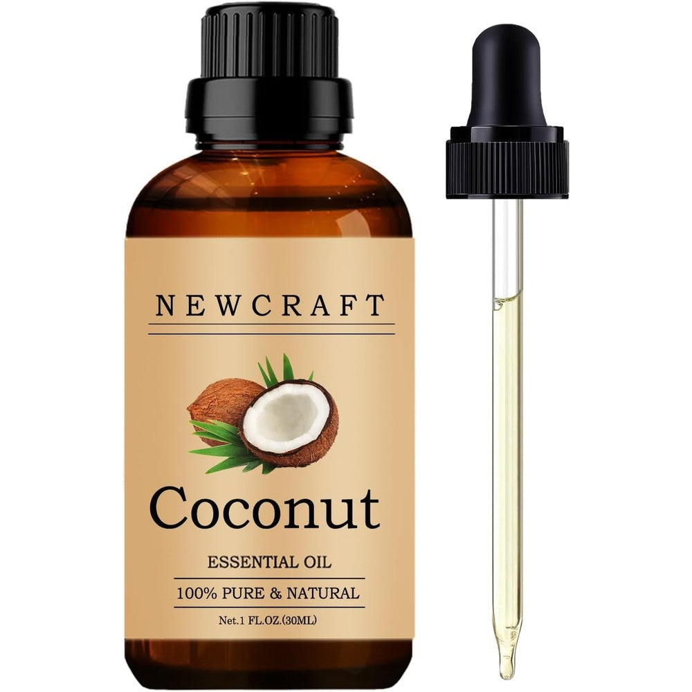 NewCraft Coconut Essential Oil front view bottle with dropper