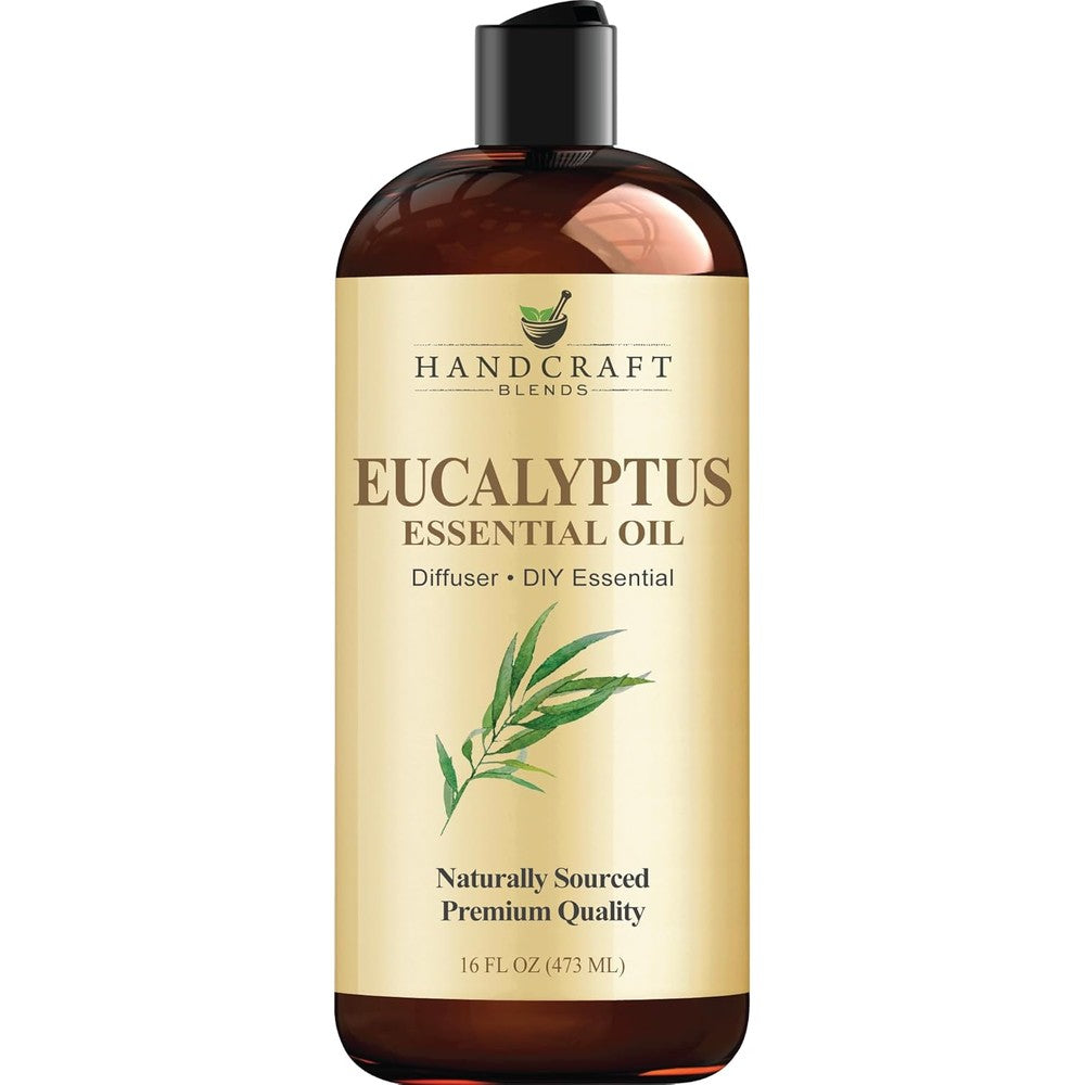 Handcraft Blends Eucalyptus Essential Oil 16 Fluid Ounce front view bottle.