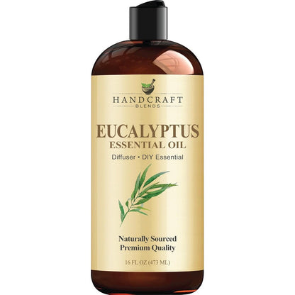 Handcraft Blends Eucalyptus Essential Oil 16 Fluid Ounce front view bottle.