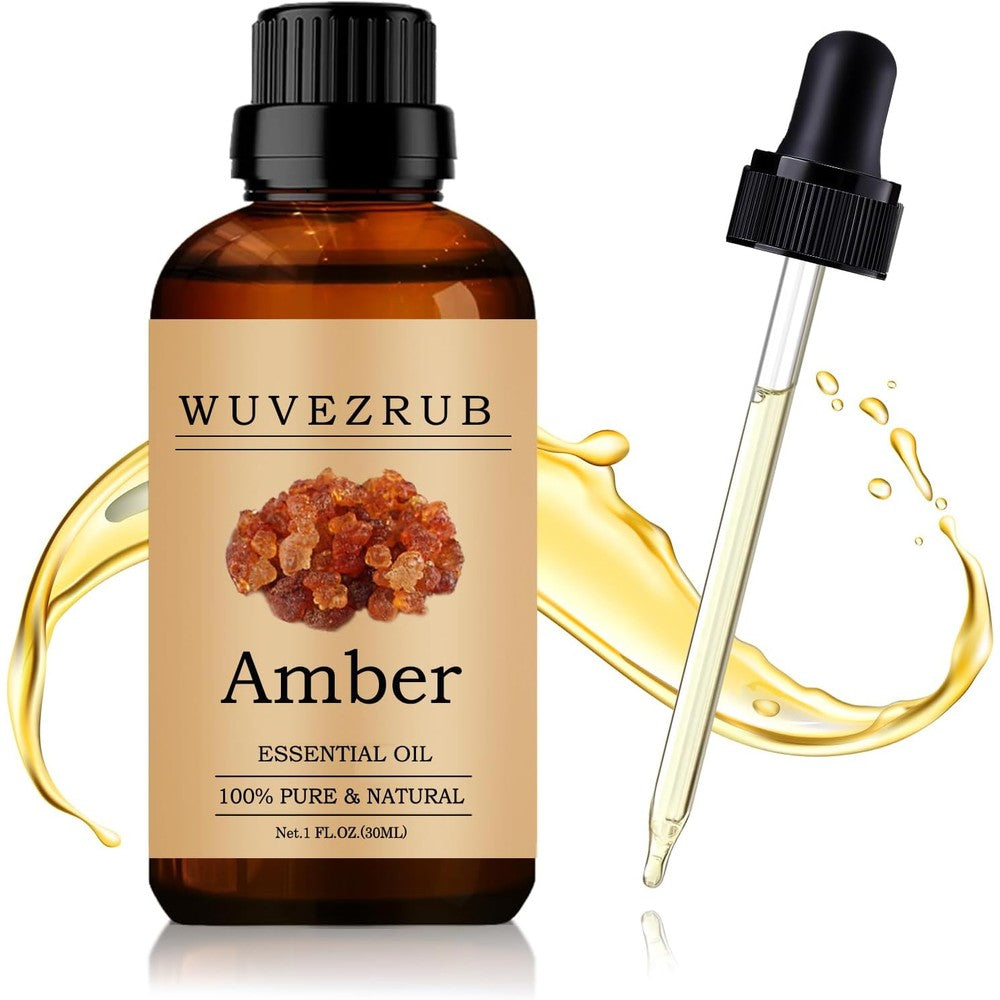 Wuvezrub Amber Essential Oil 30ml bottle front view for aromatherapy